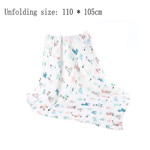 Class A Seersucker Washed Cotton, Newborn Baby Six-layer Gauze Bath Towel 110*10 Carousel 2