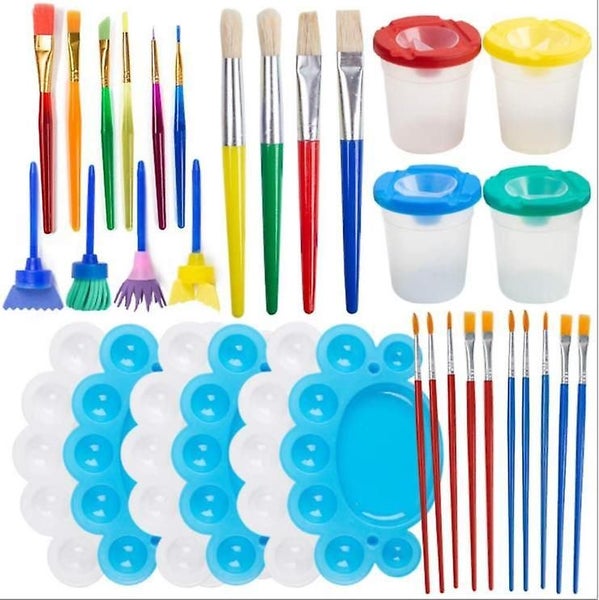 Painting Tool Kit, 34pcs Paint Supplies Include Paint Cups With Lids Palette Tra Carousel 1