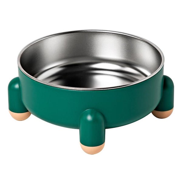 Cat Bowl Four-legged Anti-overturning Pet Bowl Stainless Steel Dog Bowl Carousel 1