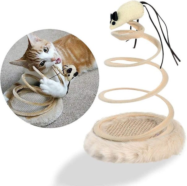 Interactive Cat Toy, Cat Plush Toy With Spiral Spring Plate And Funny Ball Or Mo Carousel 1