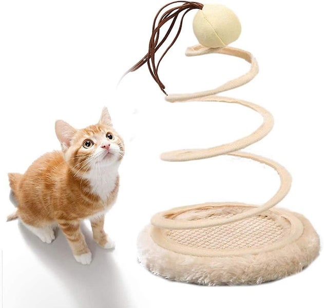 Interactive Cat Toy, Cat Plush Toy With Spiral Spring Plate And Funny Ball Or Mo Carousel 2