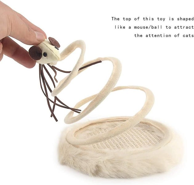 Interactive Cat Toy, Cat Plush Toy With Spiral Spring Plate And Funny Ball Or Mo Carousel 5