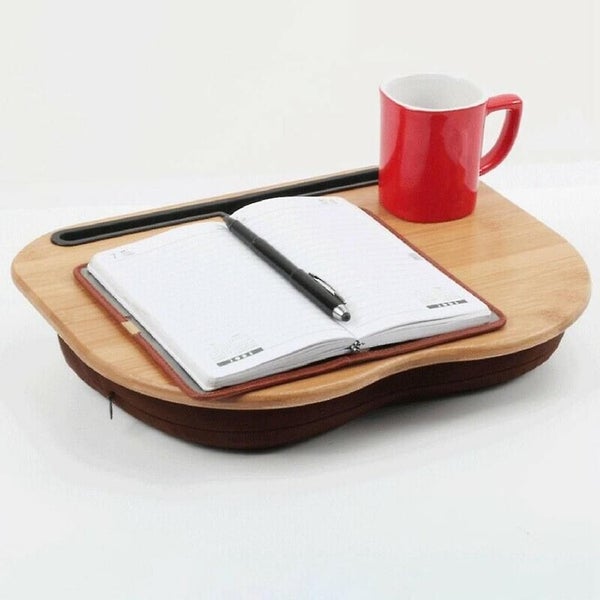 Laptop Pillow Tray, Laptop Pad, Knee Tray For Bed With Cable Hole, Media Slot An Carousel 2