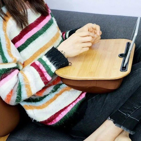 Laptop Pillow Tray, Laptop Pad, Knee Tray For Bed With Cable Hole, Media Slot An Carousel 5