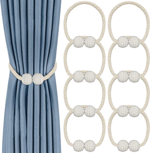 8 Pack Curtain Tiebacks, Convenient Drape Tie Backs Decorative Curtain Holdbacks Carousel 1