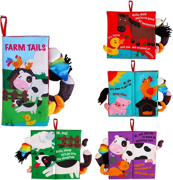 Soft Toys Baby Cloth Books, Touch And Feel Crinkle Books For Babies Carousel 1