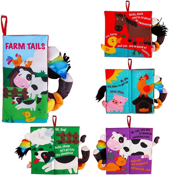 Soft Toys Baby Cloth Books, Touch And Feel Crinkle Books For Babies Carousel 2