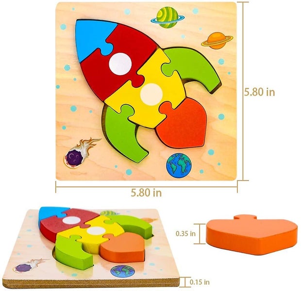 Wooden Toddler Puzzles Gifts Toys For 1 2 3 Year Old Boys Girls Baby Carousel 5