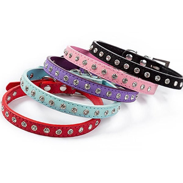 Cute, Dazzling, Shiny, Elegant Fancy Suede With 1 Row Of Shiny Rhinestone Crysta Carousel 5