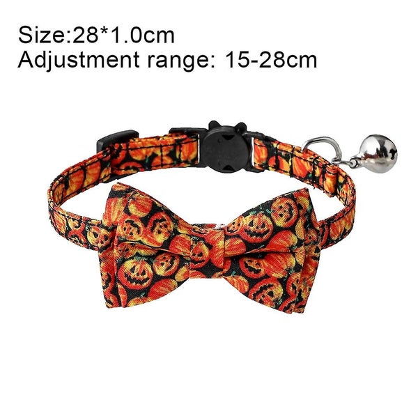 Halloween Cat Collar Breakaway With Bow Tie Bell, 2 Pack Adjustable Kitten Colla Carousel 2
