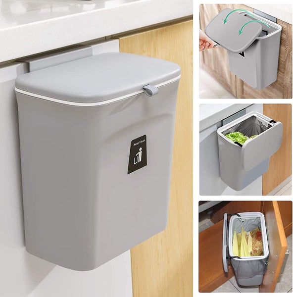 2.4 Gallon Kitchen Compost Bin For Counter Top Or Under Sink, Hanging Small Tras Carousel 1
