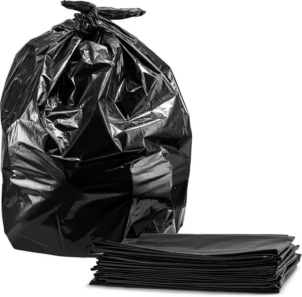 Trash Bags, (10 Count) Large Black Heavy Duty Garbage Bags Carousel 1