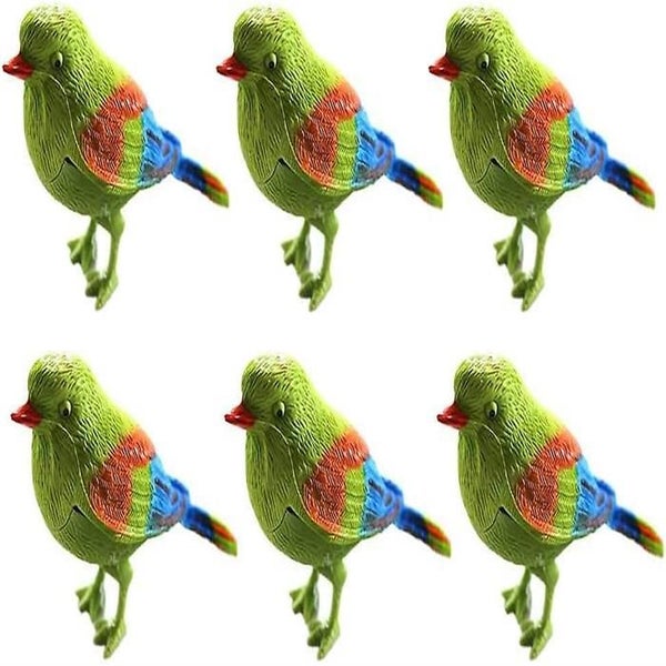6pcs Kid Toy Chirping Colorful Bird Sparrow Motion Sensor Christmas Ornament Rea Carousel 1
