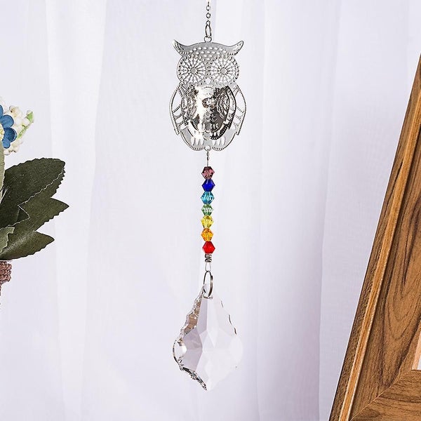 Crystal Colorful Beads Owl Window Ornament, Christmas 2-pack, Wedding, Window De Carousel 4