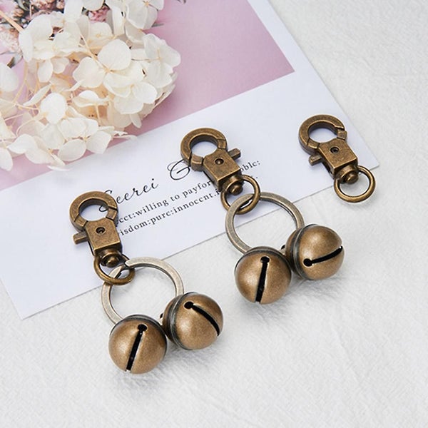 Pet Bell For Collar Loud Brass Cat Bell For Collar With Key Ring Retro Bronze Di Carousel 5