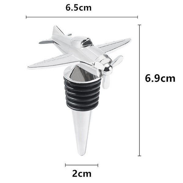 Airplane Wine Bottle Stopper, Metal With Rubber Seal, Fits Standard Wine Bottles Carousel 2