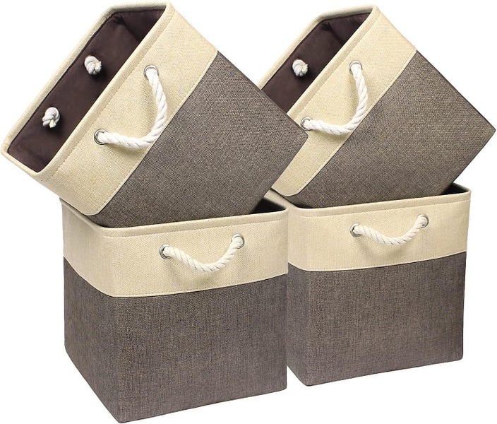 Foldable Storage Bin [1-pack] Collapsible Cube Storage Basket With Sturdy Cotton Carousel 1