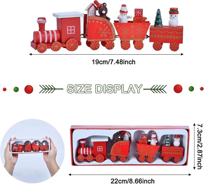 Mini Wooden Train, Train Christmas Decorations, Christmas Decorations, Miniature Carousel 2