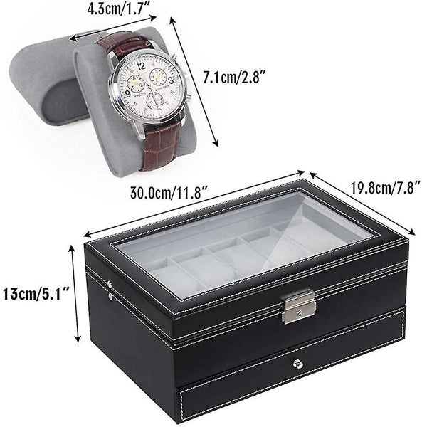 Lie Watch Box,12 Slot Double-layer Watch Box Premium Display Craft,luxury Case Carousel 5