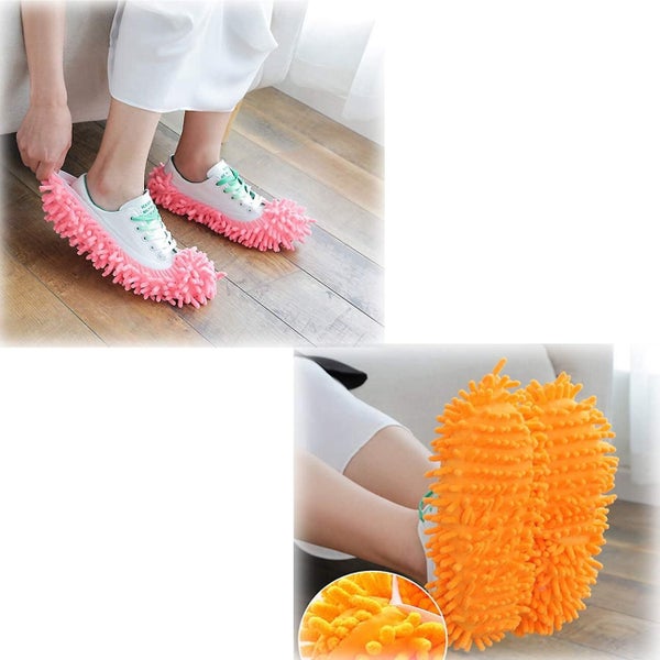 5 Pairs Mop Slippers, Microfiber Dust Mop Shoes Floor Cleaning Shoe Carousel 3