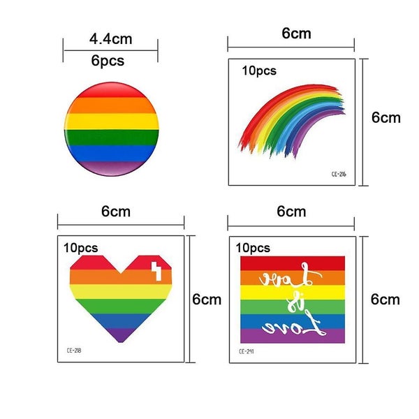 Rainbow Gay Pride Mini 6 Badges + 30 Stickers + 16 Flags Carousel 2