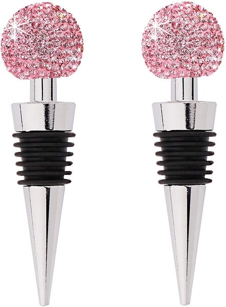 2pcs Bling Decorative Wine Stoppers,funny Cute Bottle Plug Carousel 1