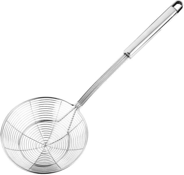 Solid Stainless Steel Spider Strainer Skimmer Ladle, Kitchen Utensils Wire Strai Carousel 1