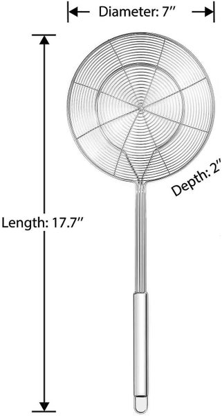 Solid Stainless Steel Spider Strainer Skimmer Ladle, Kitchen Utensils Wire Strai Carousel 2