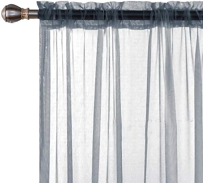 Transparent Curtains Living Room Rod Pocket Window Curtain Panels Bedroom Semi S Carousel 5
