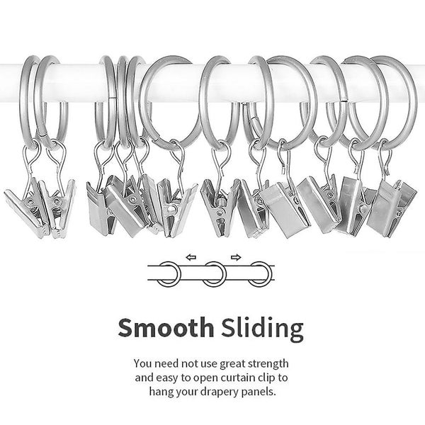 30 Pcs Curtain Rings With Clips, Rustproof Metal Drapery Ring, 25mm Carousel 2