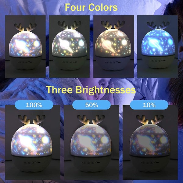 Baby Projector Night Light, Led Night Light Child Musical Light Lamp 360 Rotati Carousel 2