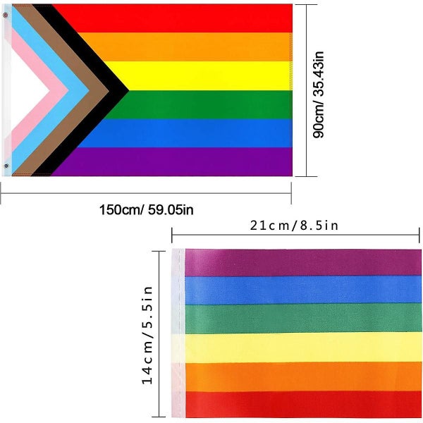 Rainbow Flag 6 Stripes Color And Fade Resistant Gay Pride Banner 4pcs Carousel 2