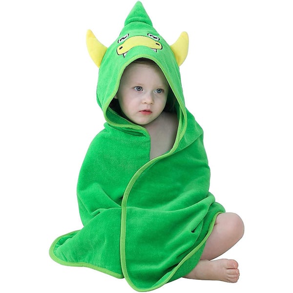 Animal Hooded Baby Towel Washcloth, Toddler Premium Cotton Absorbent Bathrobe Fo Carousel 1
