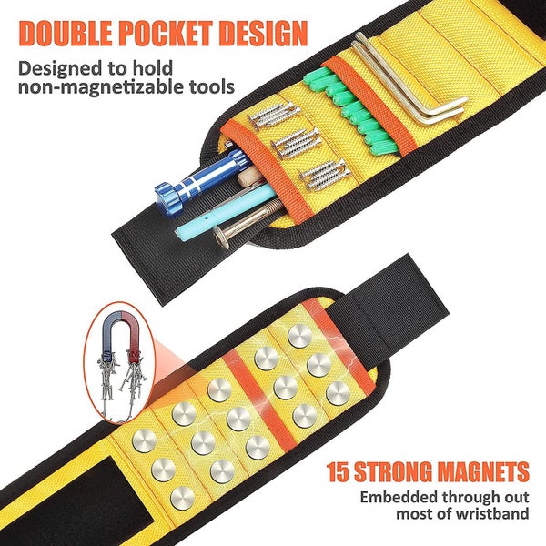 Magnetic Wristband, Allisable Tool Belt With 15 Strong Magnets Carousel 5