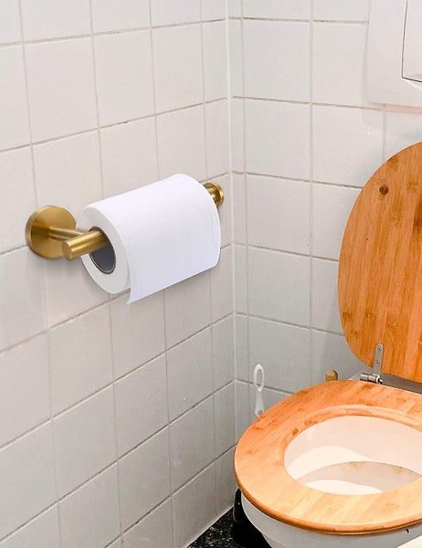 Toilet Paper Holder, Brushed Gold Sus304 Stainless Steel Wall Mount Toilet Roll Carousel 2