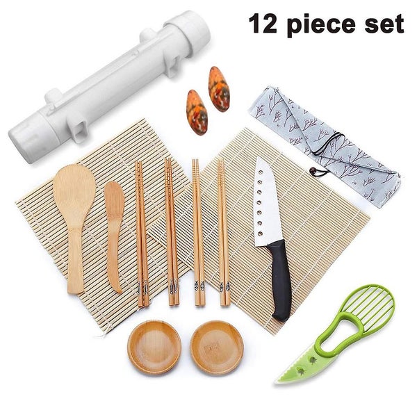 12 Pcs Sushi Making Tools- Included Sushi Curtain, Sushi Mold, Knife Carousel 1