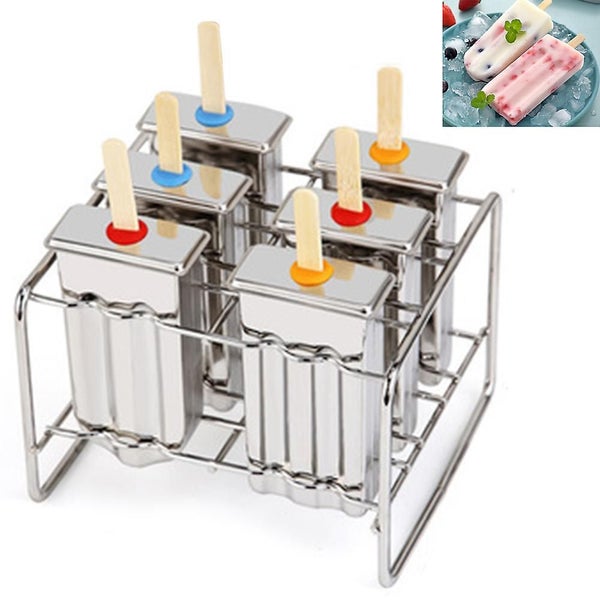 6 Grid Stainless Steel Diy Ice Cream Mould Ice Cube Home Popsicle Ice Lolly Mold Carousel 1