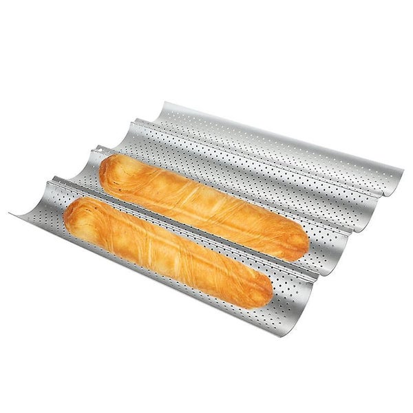 2 Pack Nonstick Perforated Baguette Pan 15" X 13" For French Bread Baking 4 Wave Carousel 4