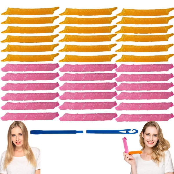 Hair Curlers No Heat Spiral Curls Styling Rollers Kit 40 Magic Heatless Hair Cur Carousel 1