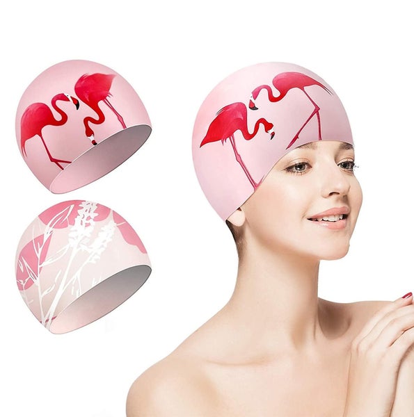 Syhood 3 Pieces Swimming Caps Waterproof Bathing Caps Comfortable Swimming Hats Carousel 1