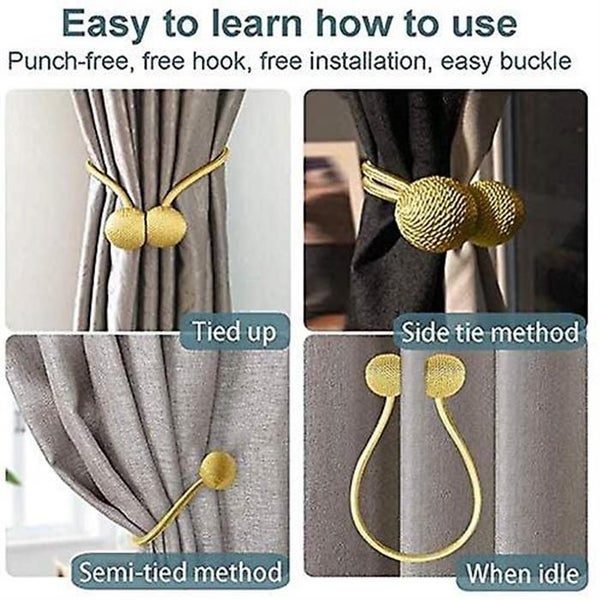 Window Curtain Tiebacks Clips Vs Strong Magnetic Tie Band Home Office Decorative Carousel 4