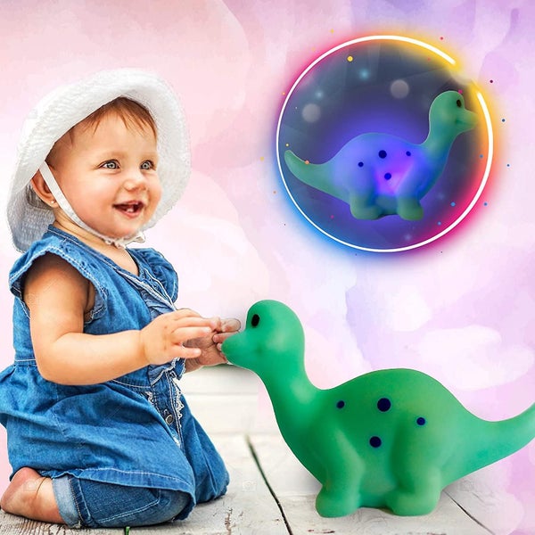6 Pack Floating Dinosaur Light Up Bath Toys For Kids, Color Changing Light In Wa Carousel 2