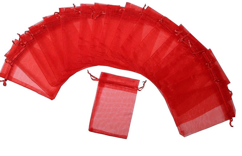 100pcs Drawstring Organza Jewelry Candy Pouch Party Wedding Favor Gift Bags (5x7 Carousel 1