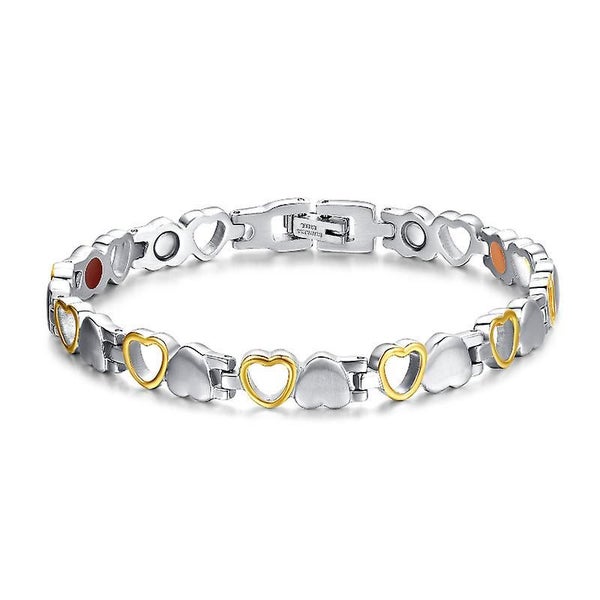 Willis Judd Womens Love Heart Magnetic Therapy Ankle Bracelet For Arthritis Pain Carousel 2