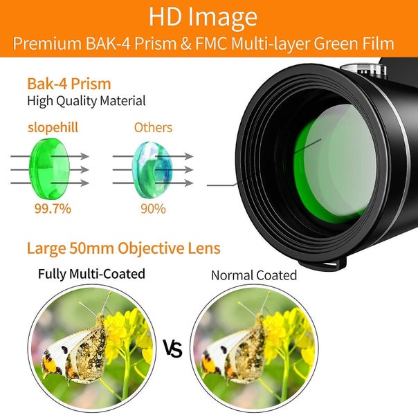 Monocular Telescope 12x50 High Power Monocular For Smartphone Adults Carousel 2