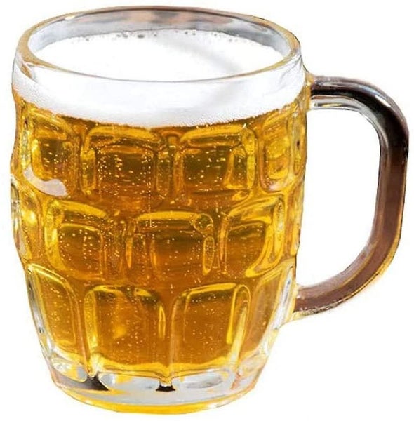 Glass Dimpled Stein Beer Mug With Large Handle - 18 Oz. , Dishwasher Safe , For64455885870721110