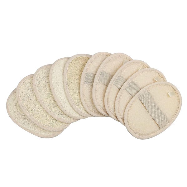 10 Packs Exfoliating Loofah Sponge Pads,large 4x5.7-100% Natural Luffa And Terry Carousel 1