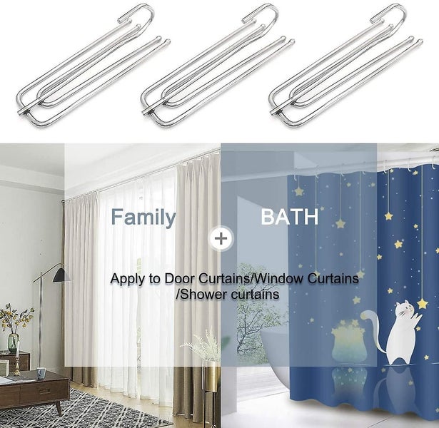 24 Pack Heavy Curtain Hooks Stainless Steel Pinch Pleat Curtain Hooks Carousel 1