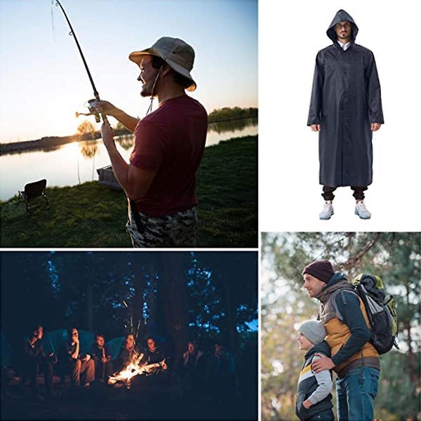 Long Hooded Rain Coat For Adults Rain Jacket For Men Women Youth Carousel 3