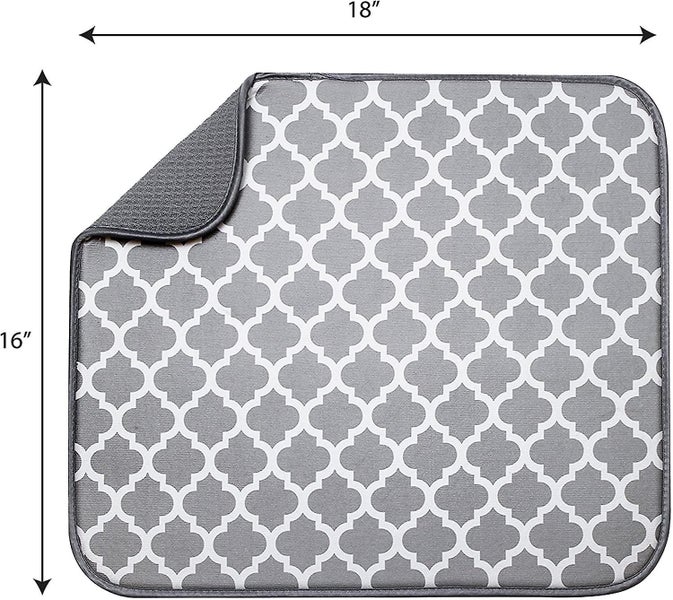S&t Inc. Absorbent, Reversible Microfiber Dish Drying Mat For Kitchen, 16 Inch X Carousel 2
